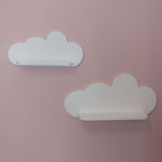 2 étagères murales en bois chambre enfants nuage | Wolkie - blanc