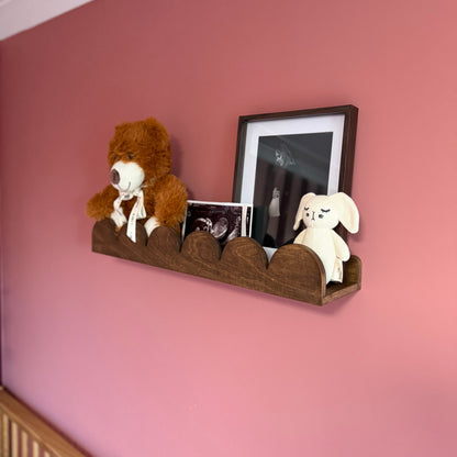 Bubble Montessori boekenrek kinderkamer | 1 plank - wengé gebeitst - toddie.nl ®