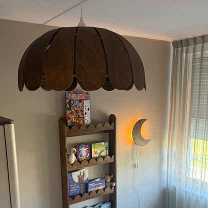 Houten hanglamp kinderkamer | Bubble Wengé (Walnut) - toddie.nl ®