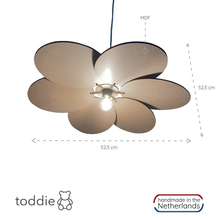 Lampe suspendue en bois chambre d'enfant mdf | Fleur - naturel