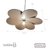 Lampe suspendue en bois chambre d'enfant mdf | Fleur - naturel