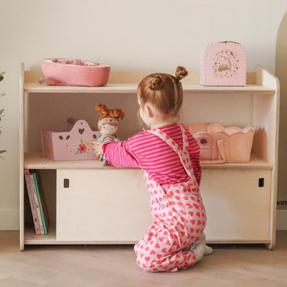 Jollie Montessori speelgoedkast met schuifdeurtjes | Boekenkast 3 planken - blank - toddie.nl ®