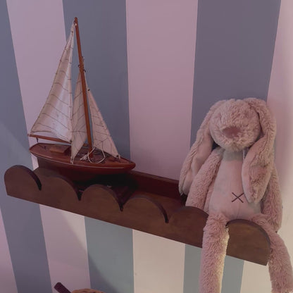Étagère Bubble Montessori pour chambre d'enfant | 1 tablette - teintée Wengé