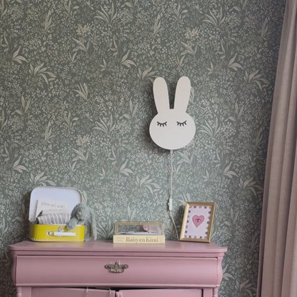 Applique murale en bois pour chambre d'enfant | Lapin - blanc