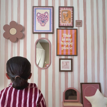 Applique murale en bois pour chambre d'enfant | Fleur - rose terra