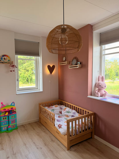 Applique murale en bois pour chambre d'enfant | Cœur - rose terra