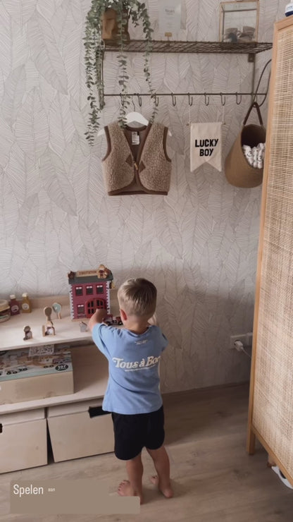 Jollie Montessori armoire à jouets ouverte + coffres de rangement à roulettes | Bibliothèque à 2 étagères - naturel