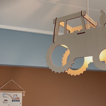 Suspension en bois pour chambre d'enfant | Tracteur - naturel