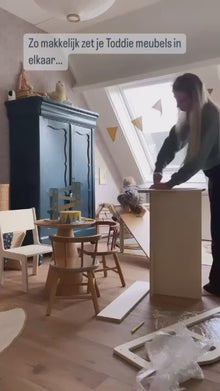 Moodie Montessori bureau en bois pour chambre d'enfant 2-7 ans | Avec chaise - naturel