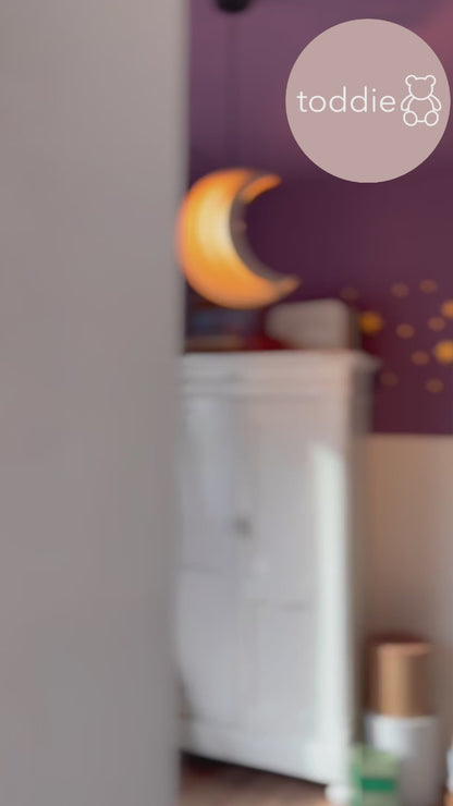 Suspension en bois pour chambre d'enfant | Lune - naturel