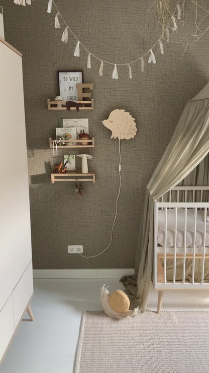 Applique murale en bois pour chambre d'enfant | Hérisson - naturel