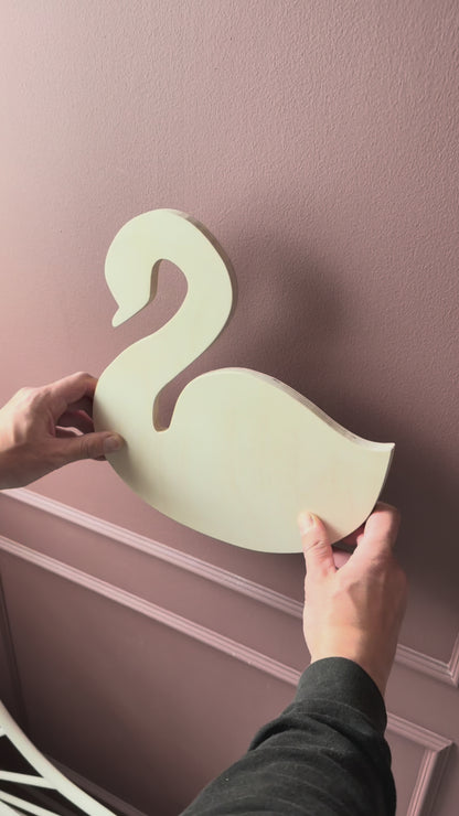 Applique murale en bois pour chambre d'enfant | Cygne - naturel
