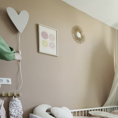 Applique murale en bois pour chambre d'enfant | Cœur - beige