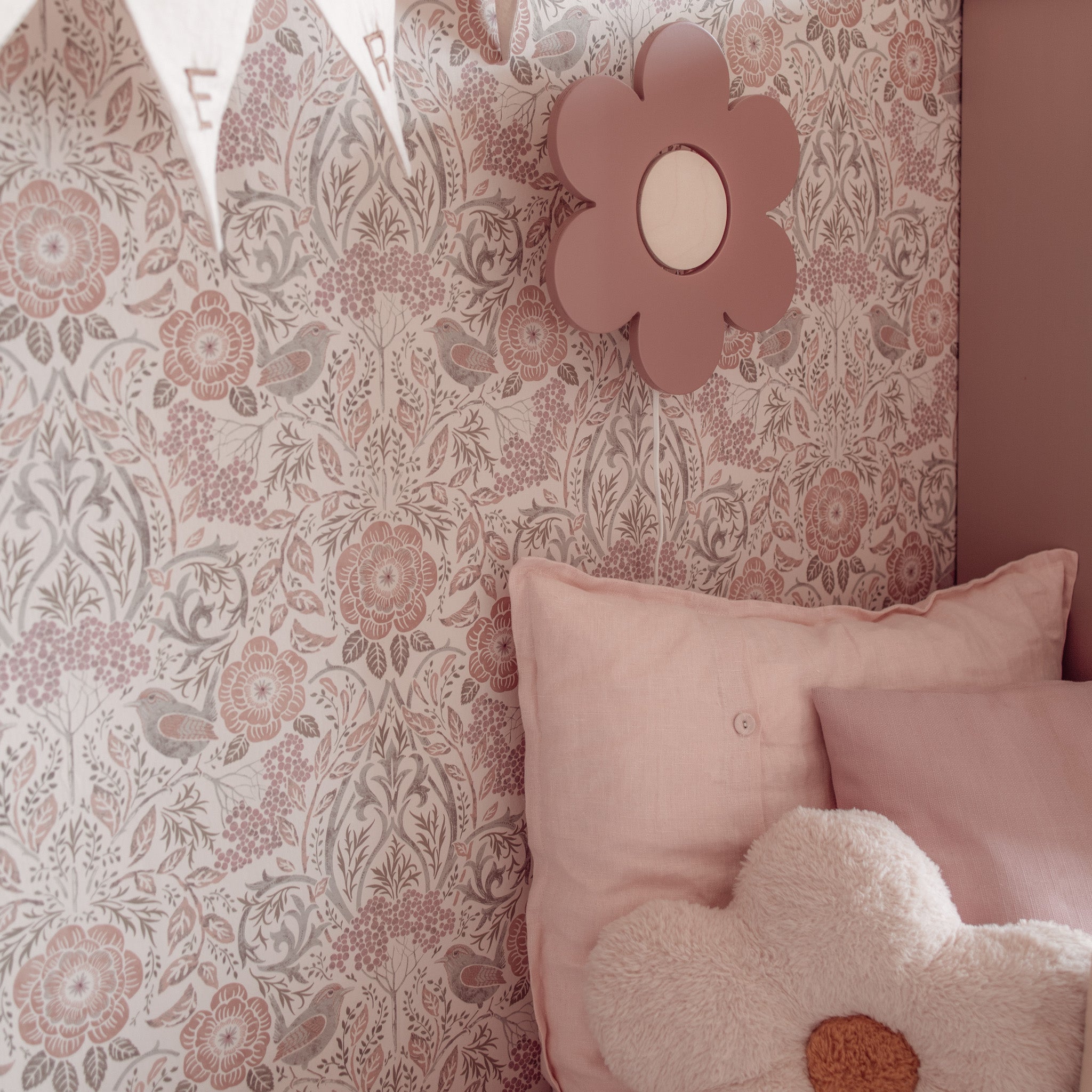 Applique murale en bois chambre d'enfant | Fleur - Terra rose - toddie.fr