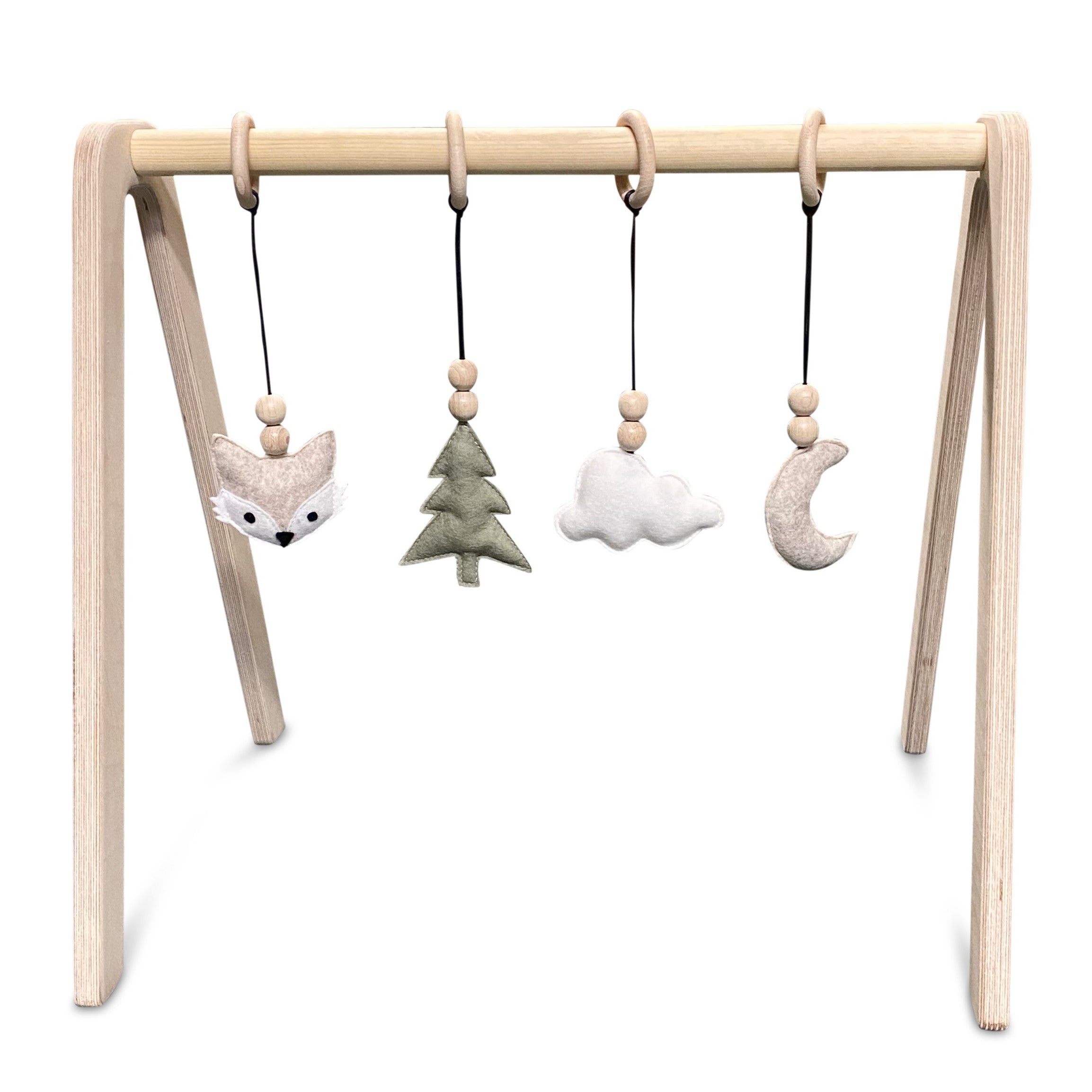 Arche / Portique d'éveil bébé en bois montessori 👶 4 suspensions