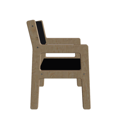 Chaise haute en bois Skinnie pour enfants de 1 à 4 ans - noire
