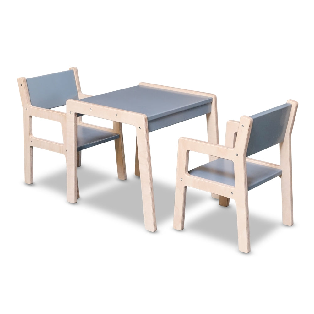 Set de meubles enfants en bois 1 à 3 ans | Denim drift | table + 2 chaises - toddie.fr