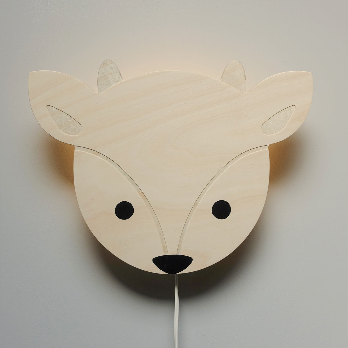 Houten wandlamp kinderkamer | Hertje - toddie.nl