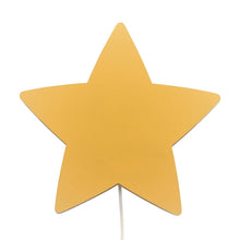 Houten wandlamp kinderkamer | Ster - geel - toddie.nl