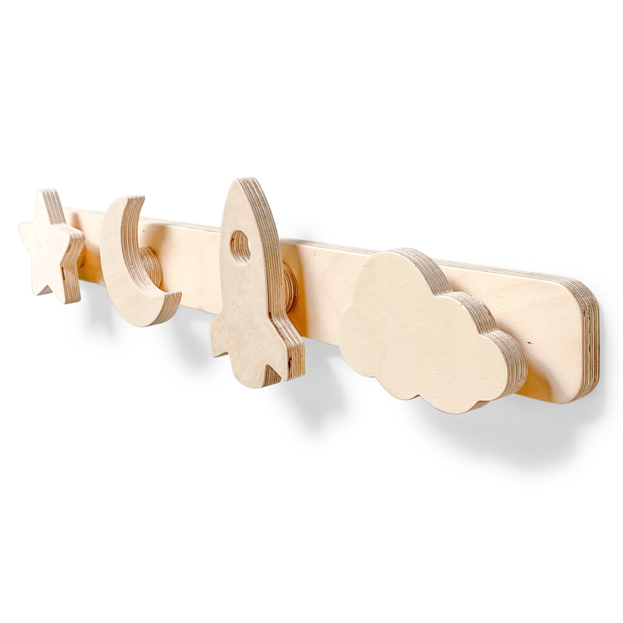 Blank houten kapstok kinderkamer | Ruimte - toddie.fr