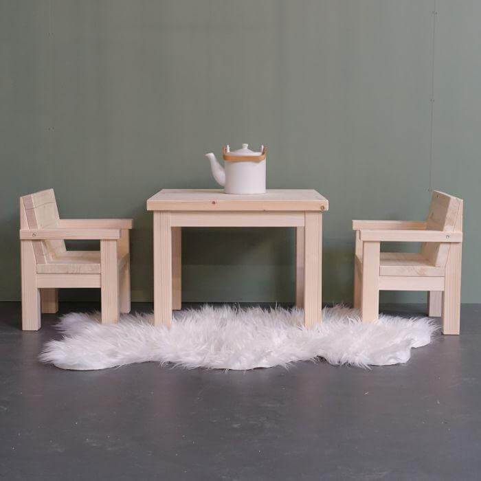 Set de meubles enfants en bois 1 à 3 ans | Kiddo | table + 2 chaises - toddie.fr