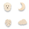Blank houten set wandhaken kinderkamer | Jungle - toddie.fr
