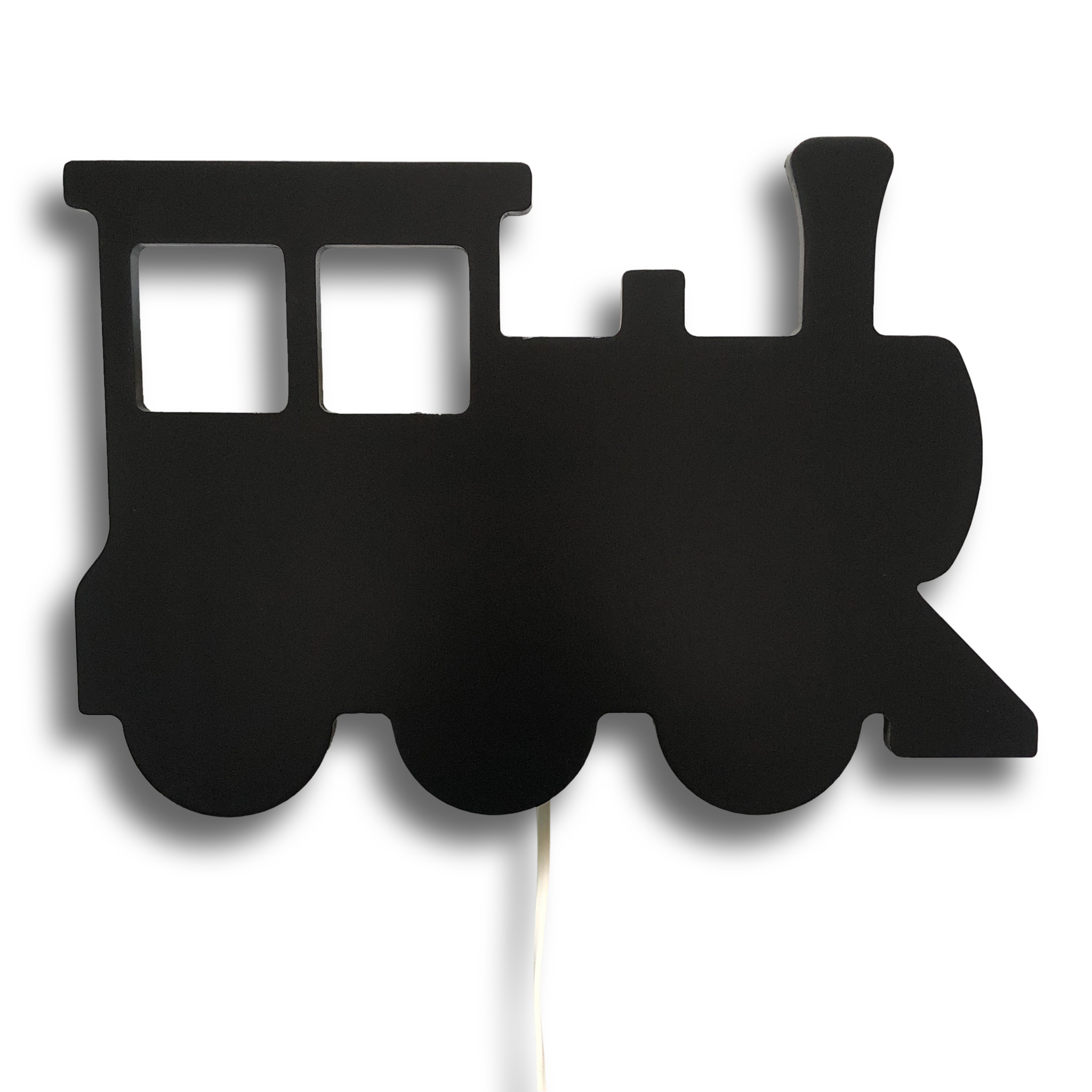 Applique murale en bois chambre d'enfant | Train - locomotive noire - toddie.fr