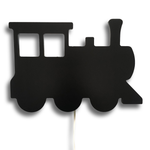 Applique murale en bois chambre d'enfant | Train - locomotive noire