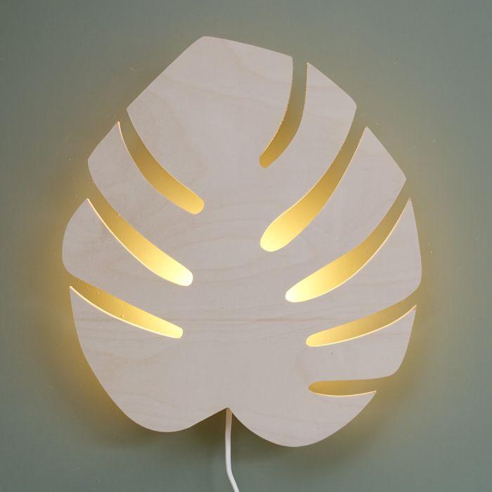 Applique murale en bois chambre d'enfants | Feuille monstera - toddie.fr