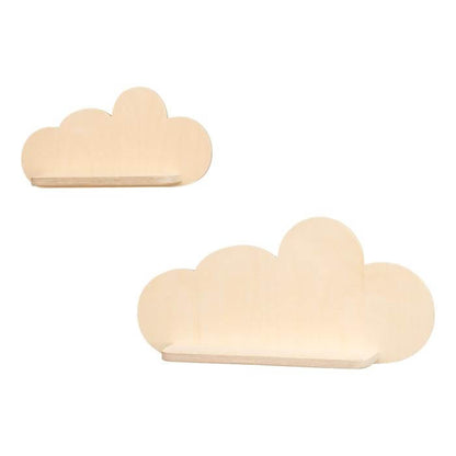Grote blank houten wandplank XL wolk, plank kinderkamer | Wolkie - toddie.nl
