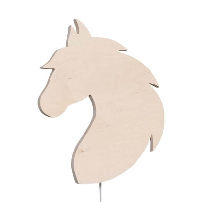 Houten wandlamp kinderkamer | Paard - multiplex - toddie.nl