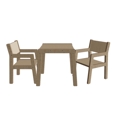 Ensemble de mobilier en bois Skinnie pour enfants de 1 à 4 ans | Petite table + 2 chaises - naturel