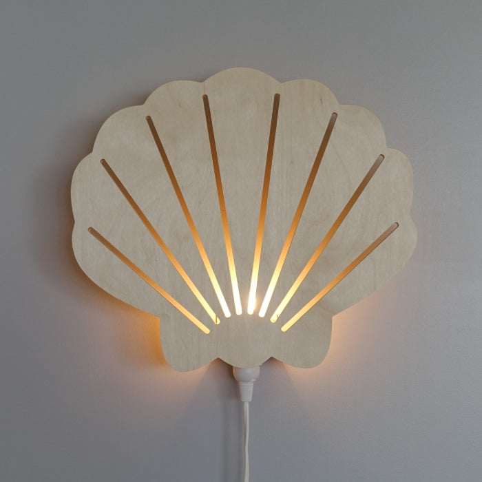 Houten wandlamp kinderkamer | Schelp - toddie.nl