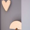 Blank houten wandhaken kinderkamer | Regenboog en hart - toddie.fr