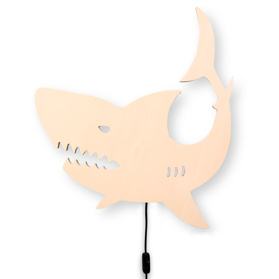 Applique murale en bois chambre enfants | Requin en stratifié - toddie.fr