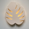 Houten wandlamp kinderkamer | Monstera blad beige - toddie.fr