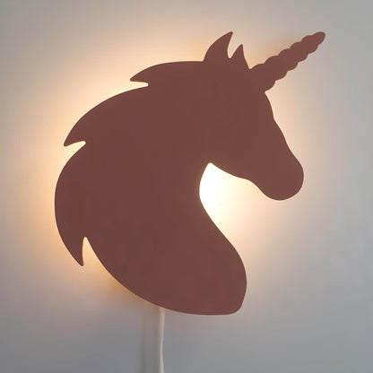 Houten wandlamp kinderkamer | Eenhoorn Terra roze - toddie.nl