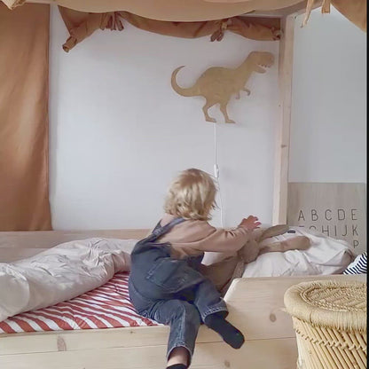 Applique murale en bois pour chambre d'enfant | Tyrannosaure - naturel