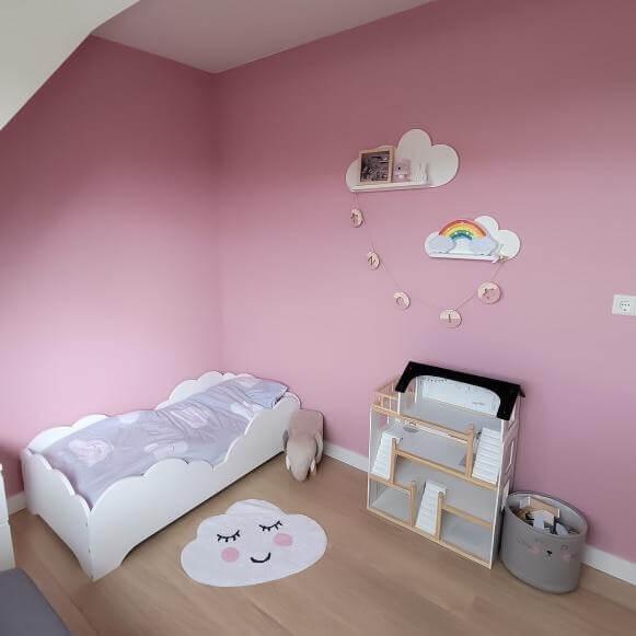 Set à 2 stk Witte houten wandplanken wolk, planken kinderkamer | Wolkie - toddie.nl